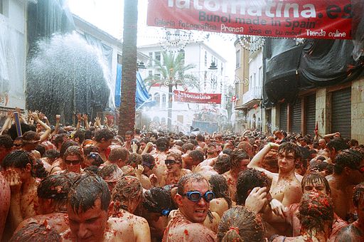 Статья на немецком языке с переводом и упражнениями. Томатина. Tomatina.