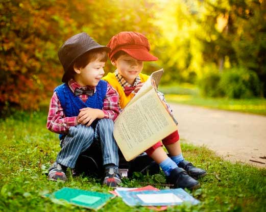 Статья на немецком языке с переводом и упражнениями. Дети и книга. Kinder und Buch.